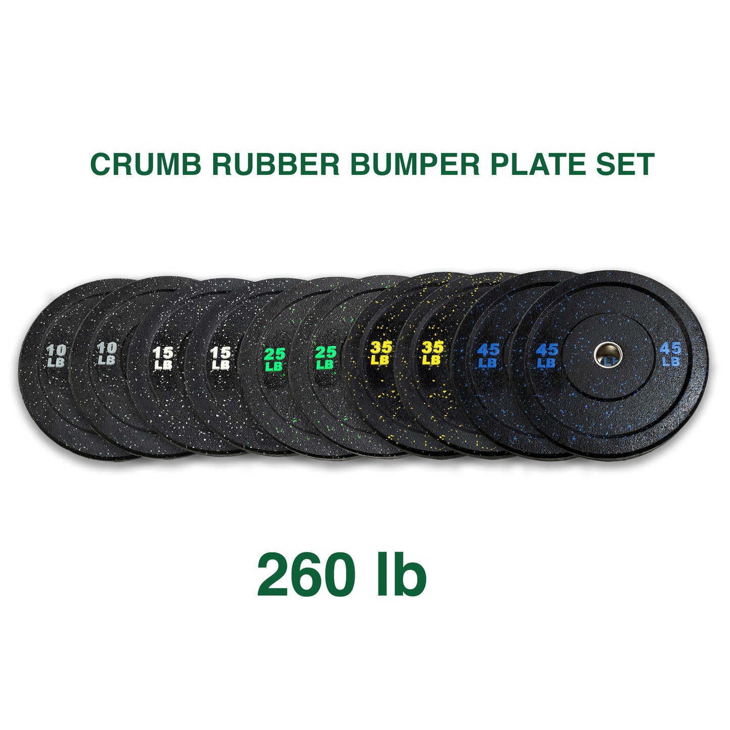260 LB CRUMB RUBBER BUMPER PLATE SET