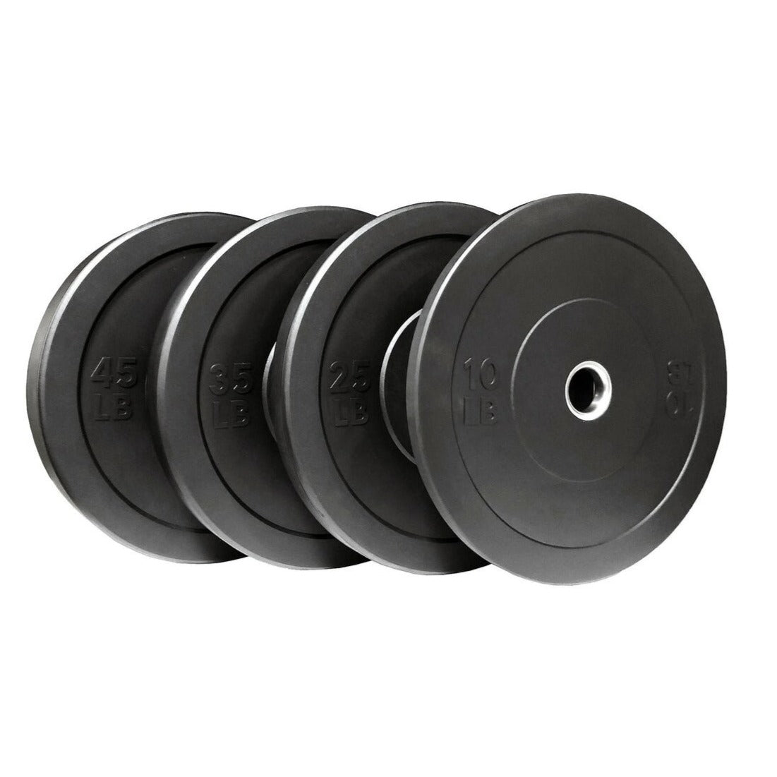 350 LB BLACK RUBBER BUMPER PLATE SET