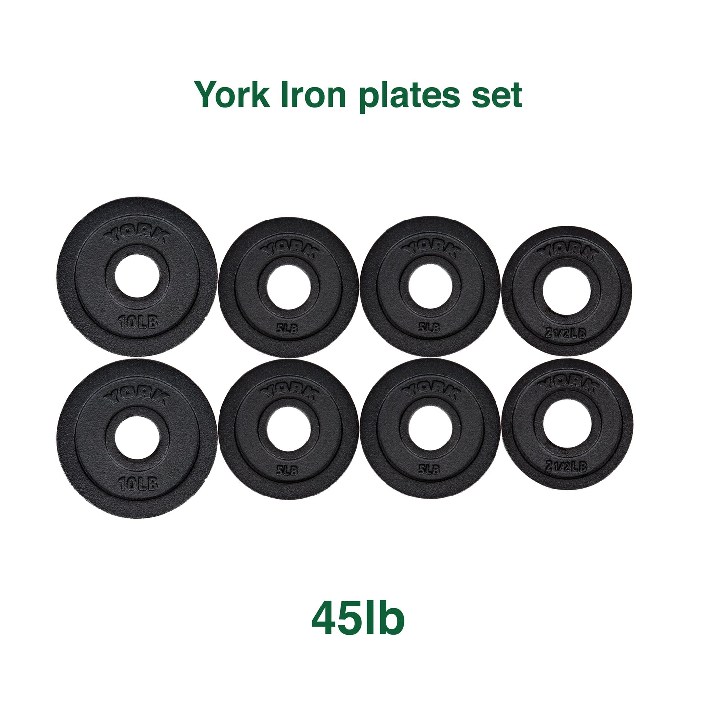45Lb York Fractional Plate Set + 1 pair Olympic collars