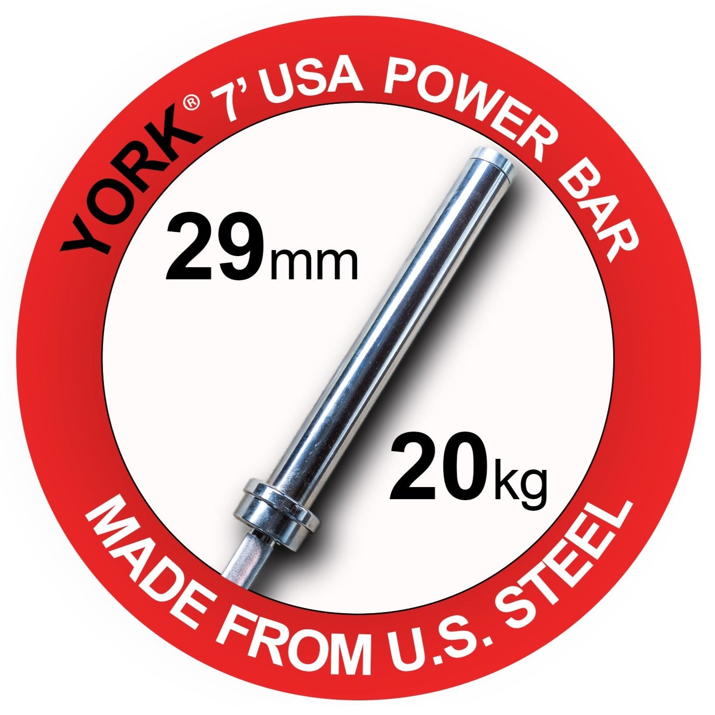 York Elite Power Bar 7ft 29mm USA Steel