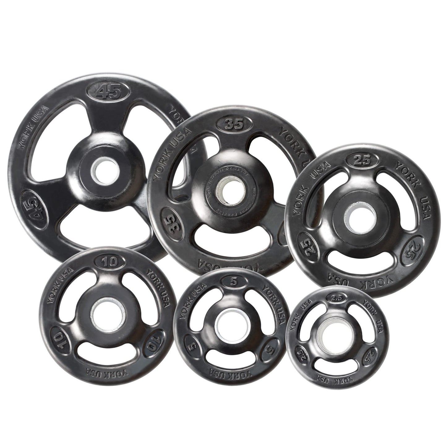 245lb Iso-Grip Rubber-Encased Steel Olympic Plate Set