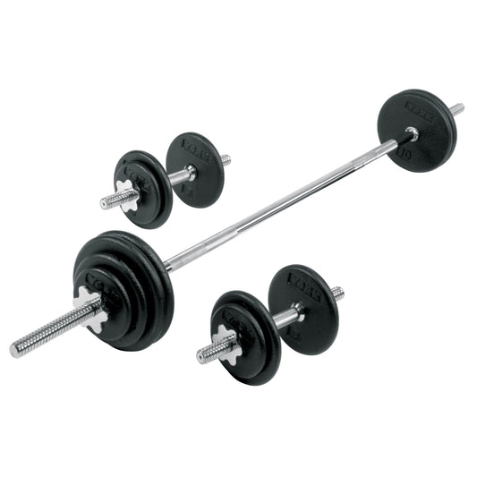 160lb Barbell Dumbbell Set 1″ w/ Flat Iron Plates