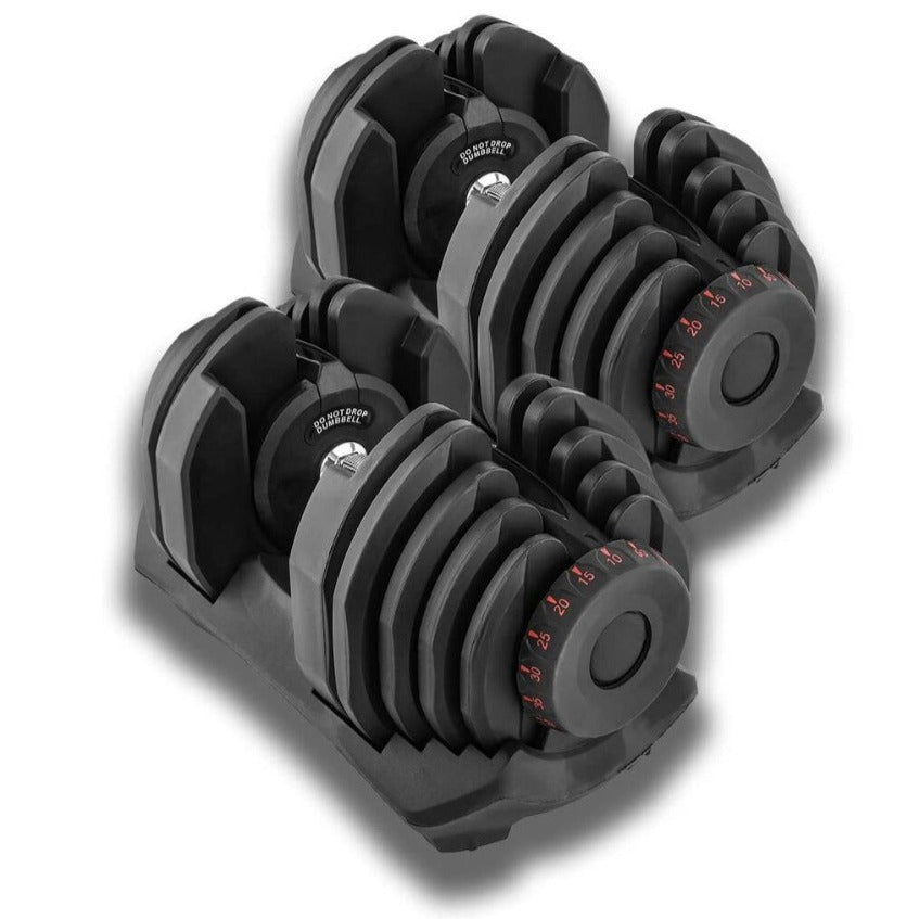 ADJUSTABLE DUMBBELLS, 90 POUNDS, SET OF TWO