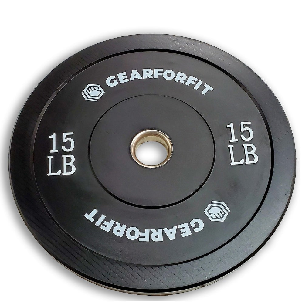 15 LB BLACK OLYMPIC RUBBER BUMPER PLATE