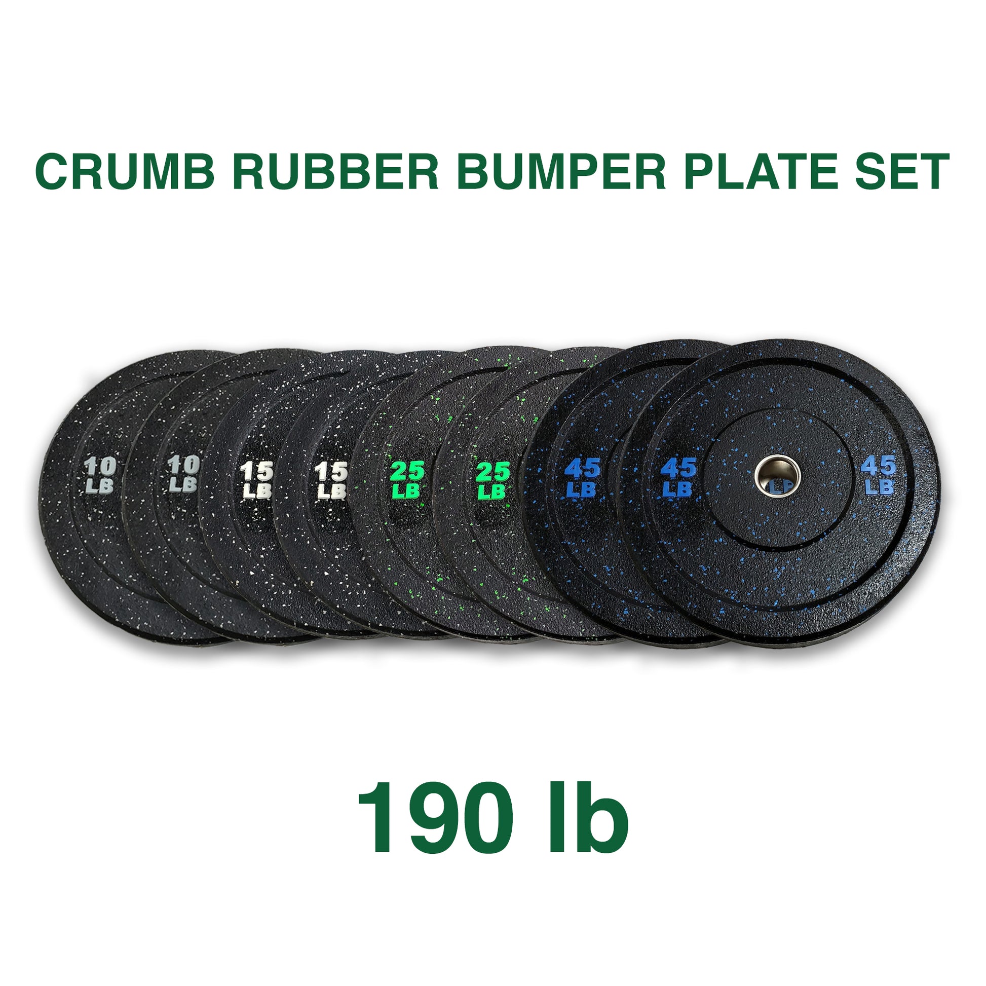 190 LB CRUMB RUBBER BUMPER PLATE SET