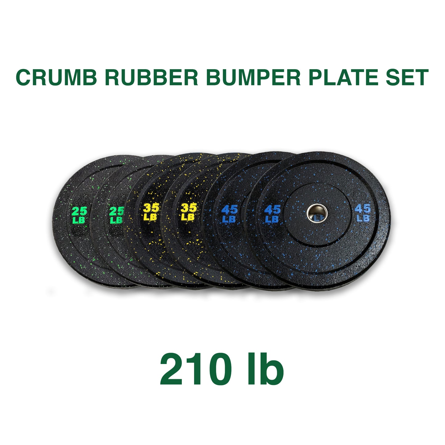 210 LB CRUMB RUBBER BUMPER PLATE SET