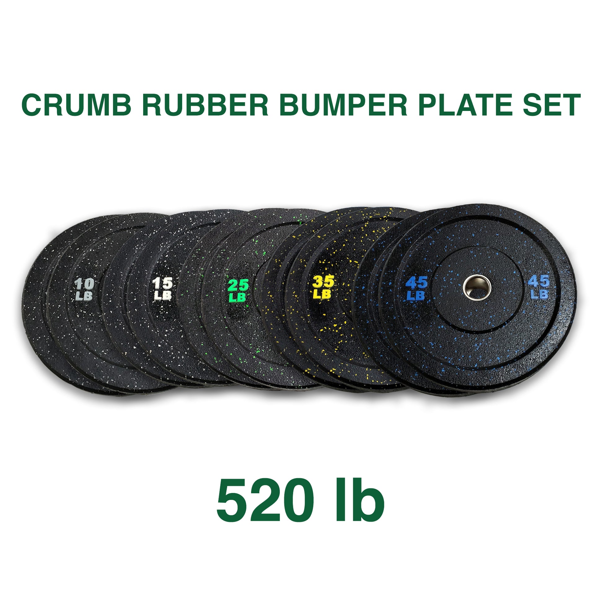 520 LB CRUMB RUBBER BUMPER PLATE SET