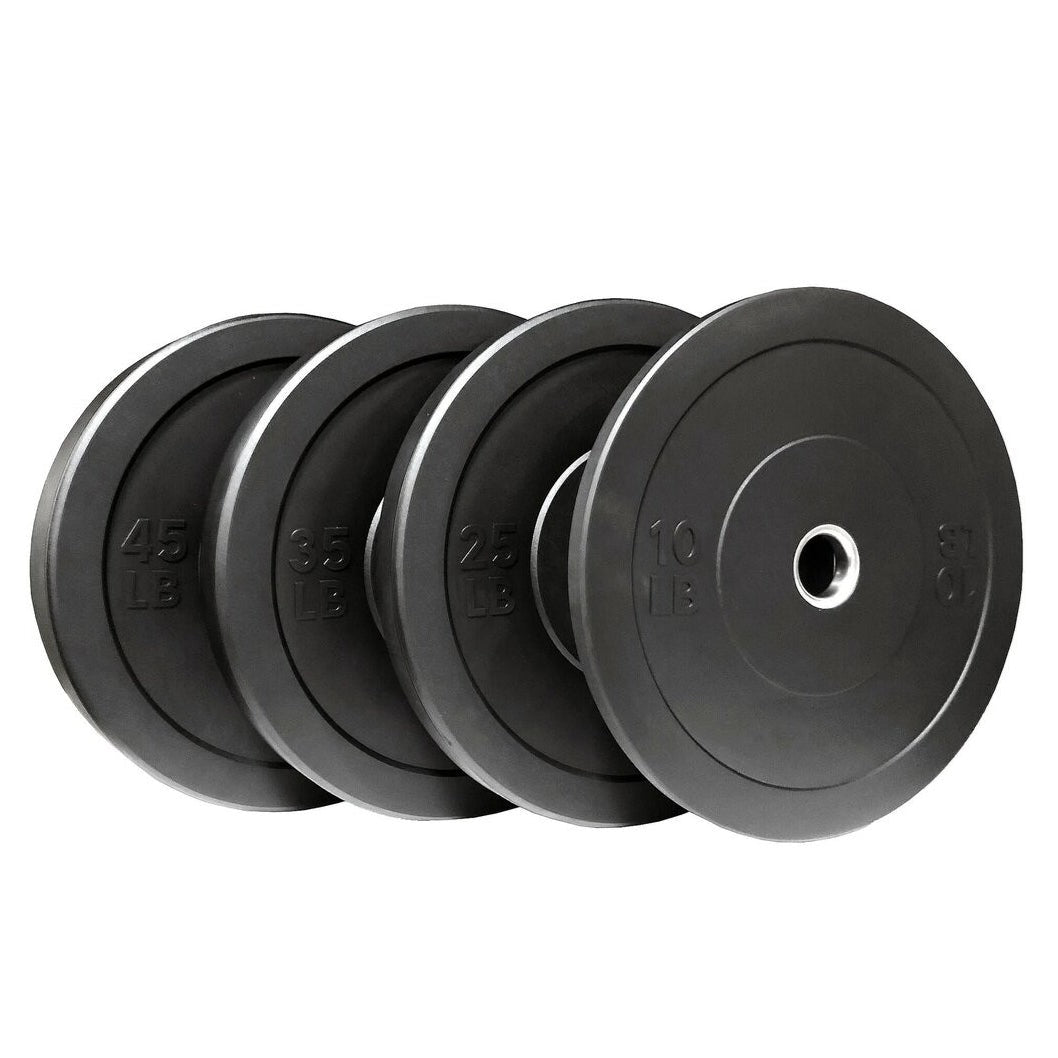 230lb Black Rubber Bumper Plate Set