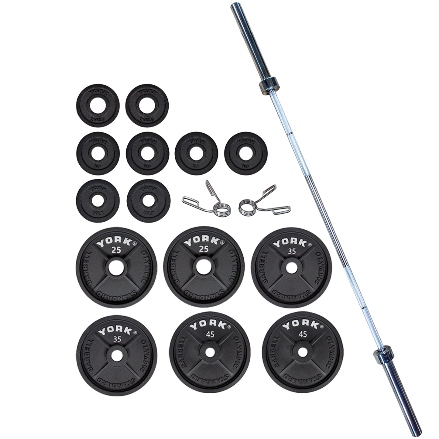 300 Lb York Olympic Barbell Set Uncalibrated