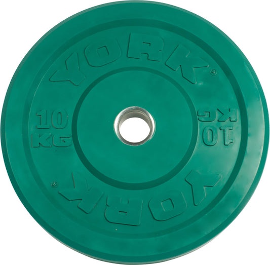 10kg York Bumper Plate Green