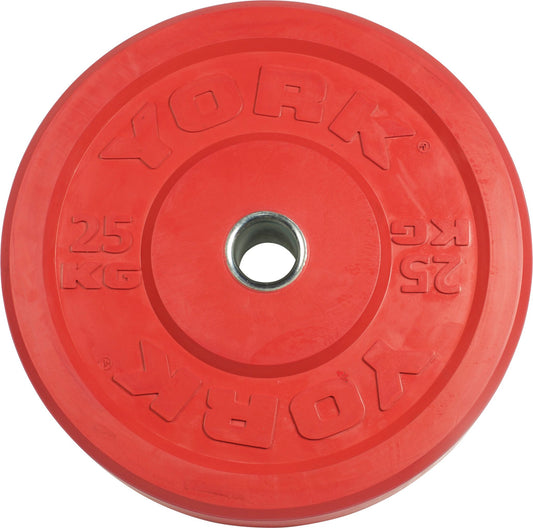 25kg York Bumper Plate Red